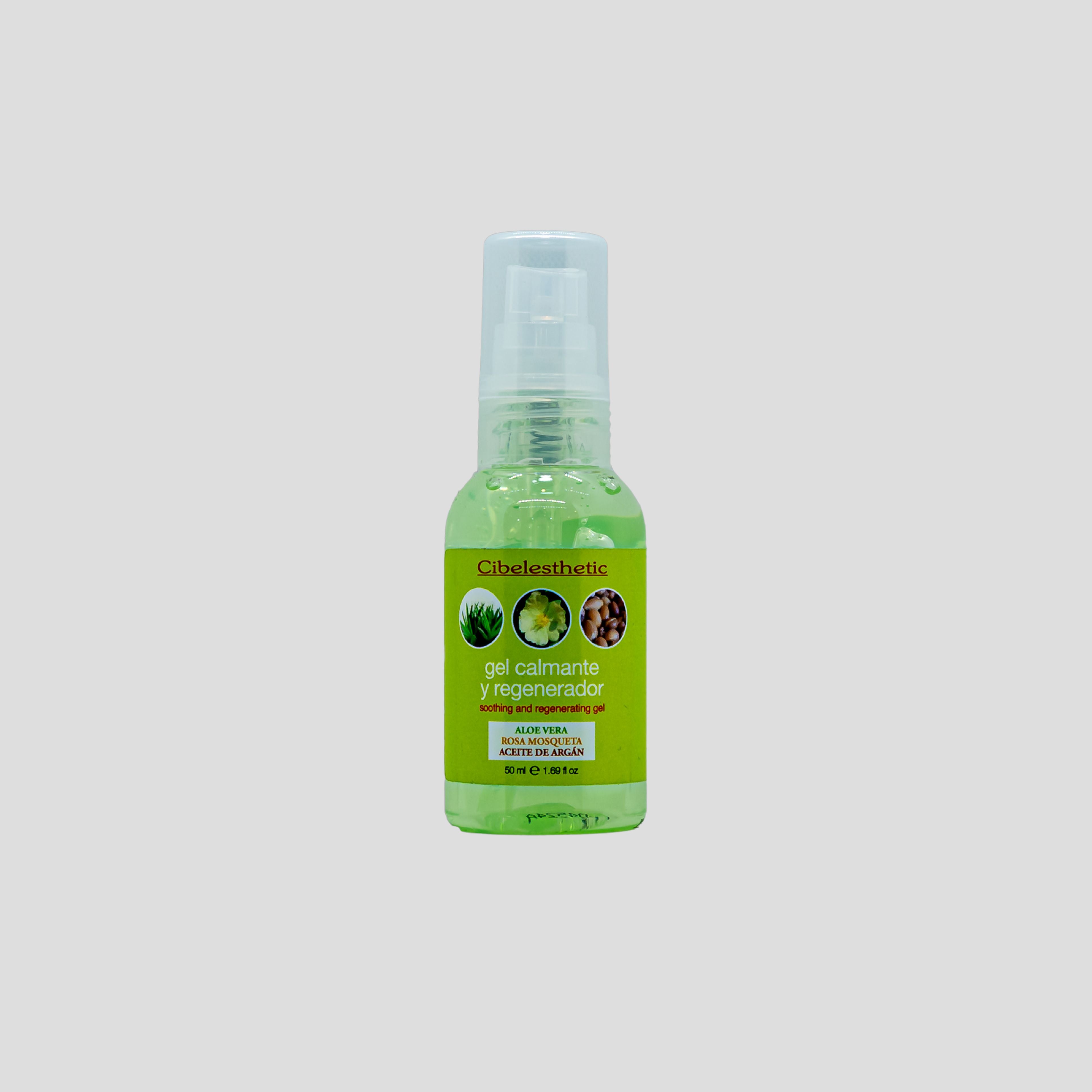 Gel calmante regenerador Aloe Vera Rosa- Mosqueta-Aceite de Argán  - 50ml.