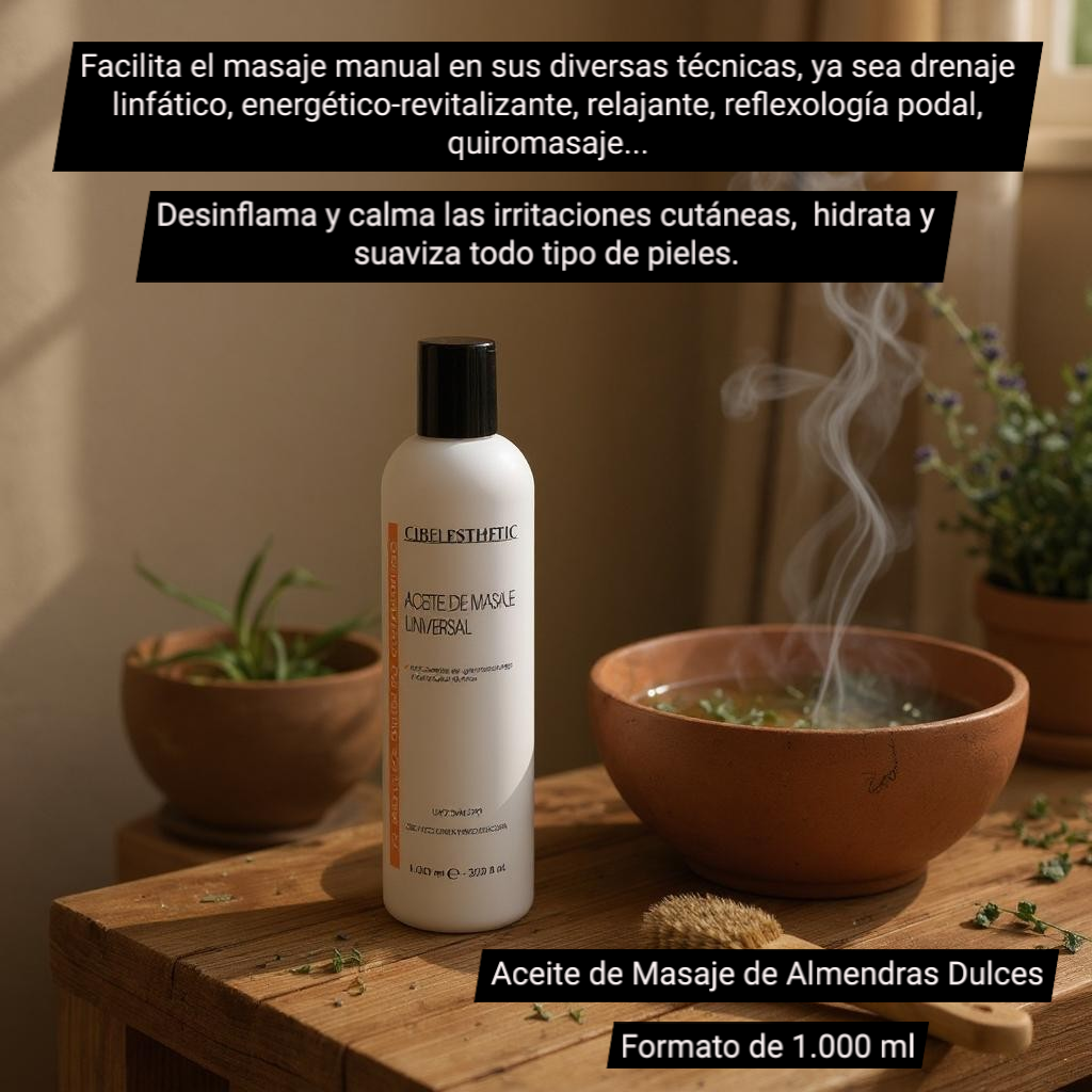 Aceite de Masaje Universal con Aceite de Germen de Trigo y Almendras - 1000ml
