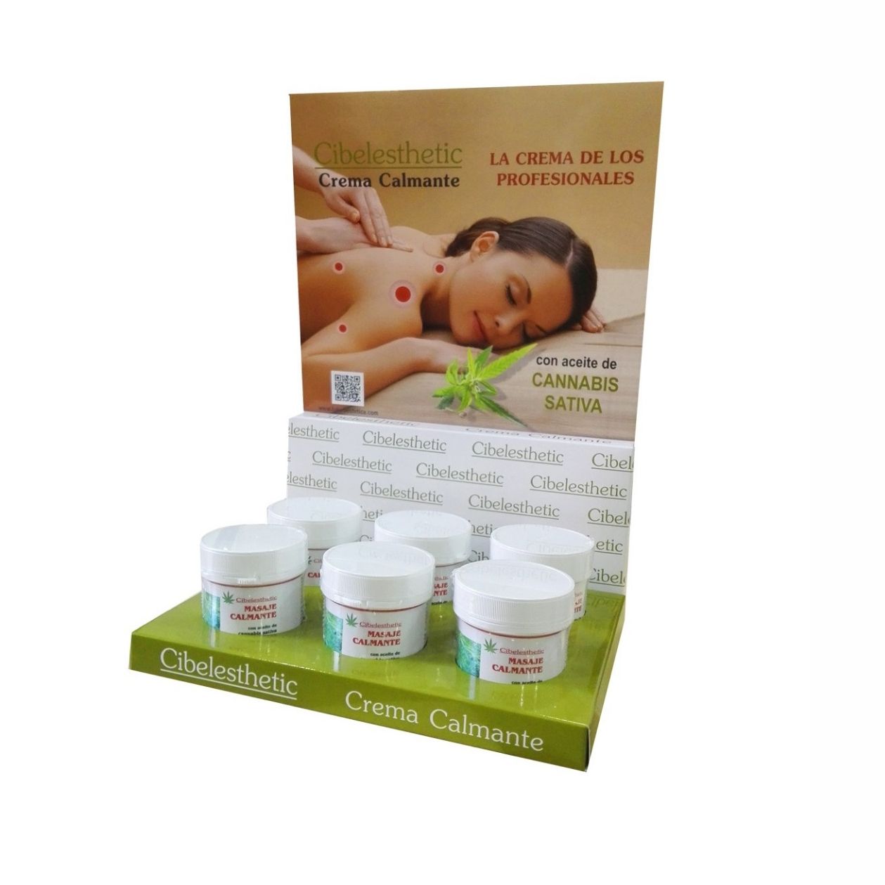 Expositor de 6 Cremas Calmante con Aceite de Cannabis de 100ml