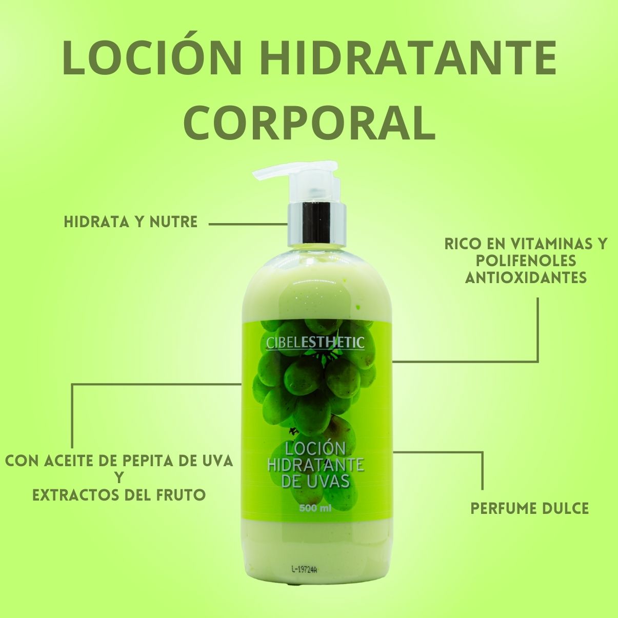 Loción Hidratante de Uva - 500ml.