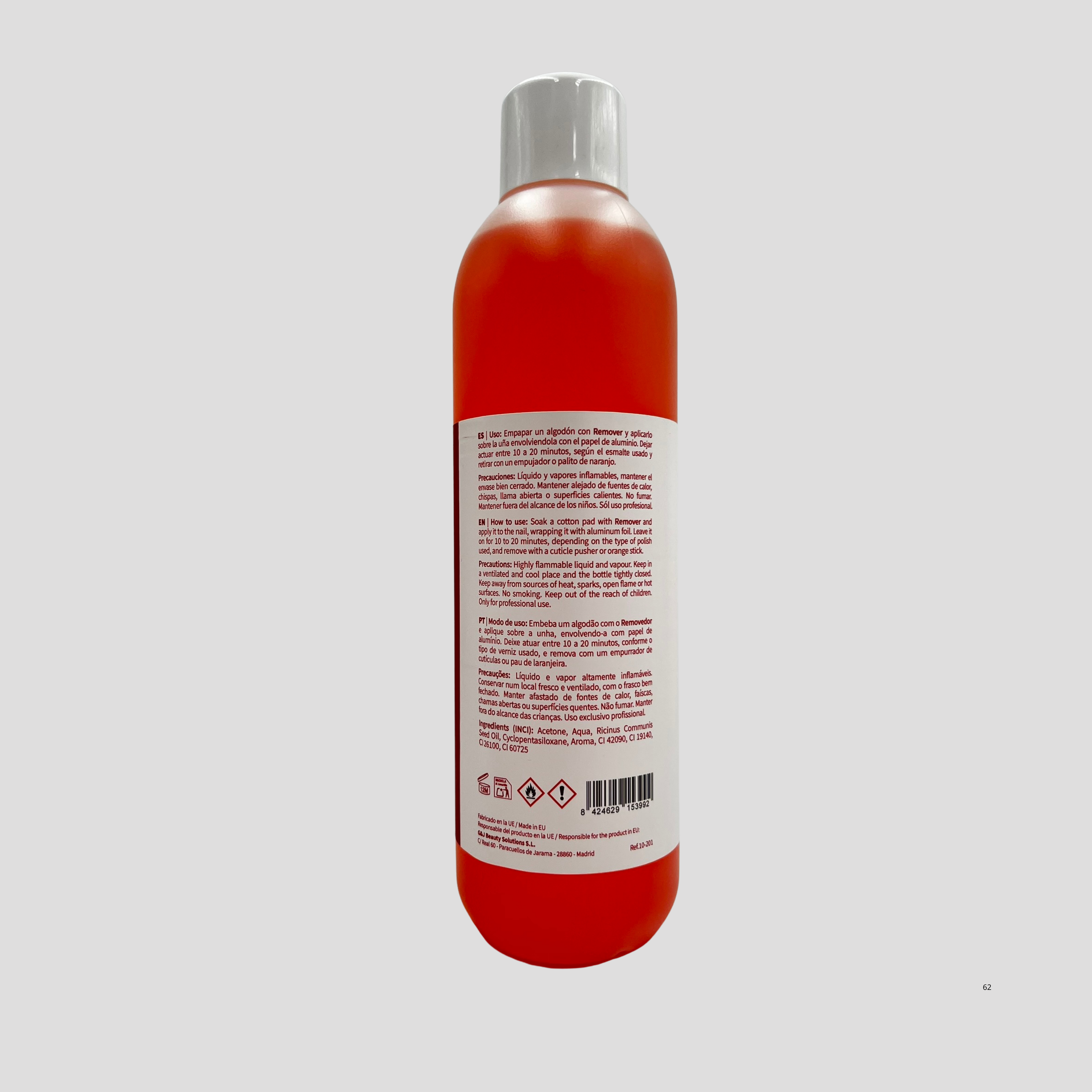Remover removedor de esmalte permanente, acrílico, tips